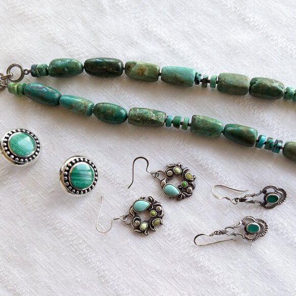 Barse Sterling Pendant on Chunky Stone Necklace-Choice of Sterling Earrings - Picture 9 of 14